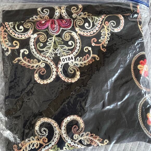 Matices Scares scarfs Floral print Fringes Boho Hippie Embroidered Beaded OS - Picture 8 of 8